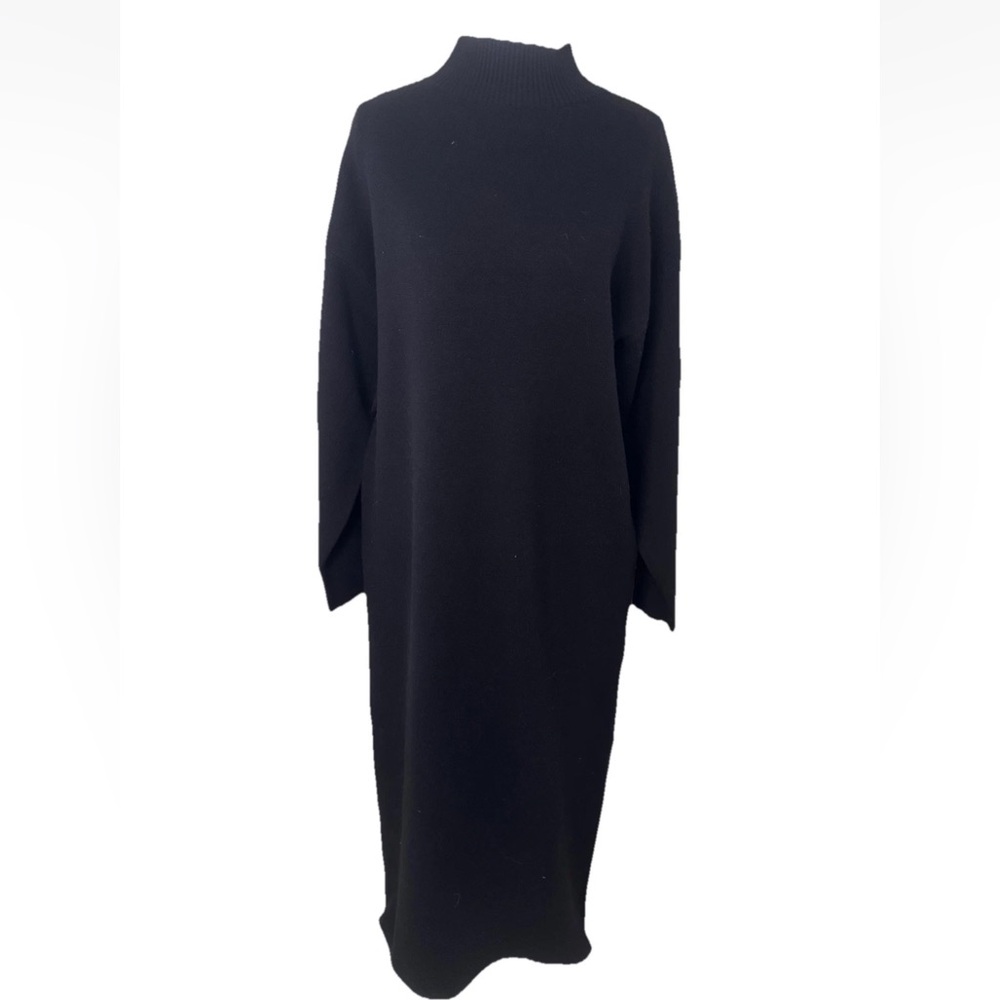Chic Black Long Sleeve Sweater Dress